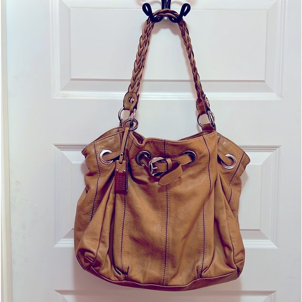 Vera Pelle Leather Shoulder Bag Tan